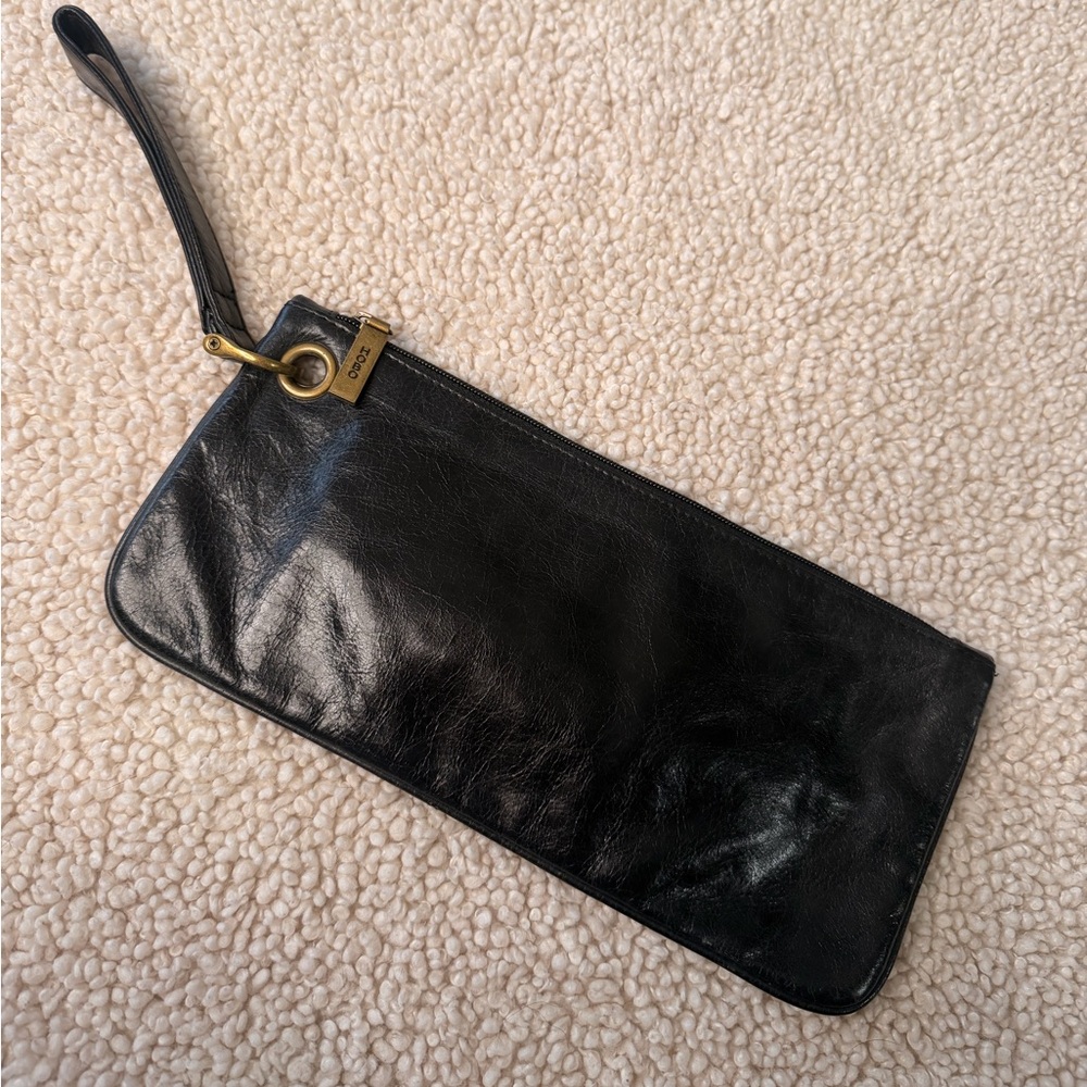 HOBO Black Leather Wristlet